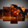 Dragon 9 Abstract Animal - 5 Panel Canvas Art Wall Decor