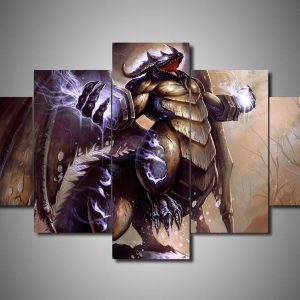 Dragon 9 - Abstract 5 Panel Canvas Art Wall Decor