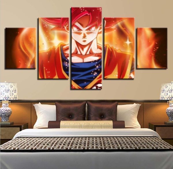 Dragon Ball Characters 3 - Anime 5 Panel Canvas Art Wall Decor