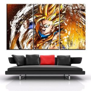 Dragon Ball Goku 8 Anime 3 Pieces - 3 Panel Canvas Art Wall Decor