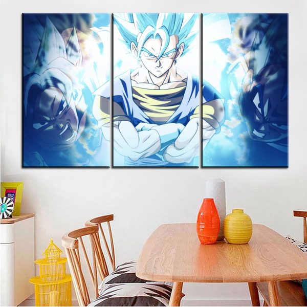 Dragon Ball Goku And Vegeta 5 Anime 3 Pieces - 3 Panel Canvas Art Wall Decor