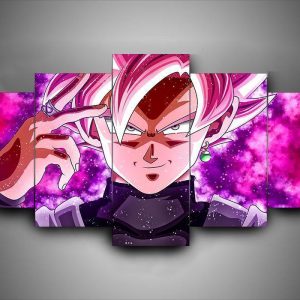 Dragon Ball Goku Black Super Saiyan Rose Anime - 5 Panel Canvas Art Wall Decor