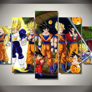 Dragon Ball Group - Cartoon 5 Panel Canvas Art Wall Decor