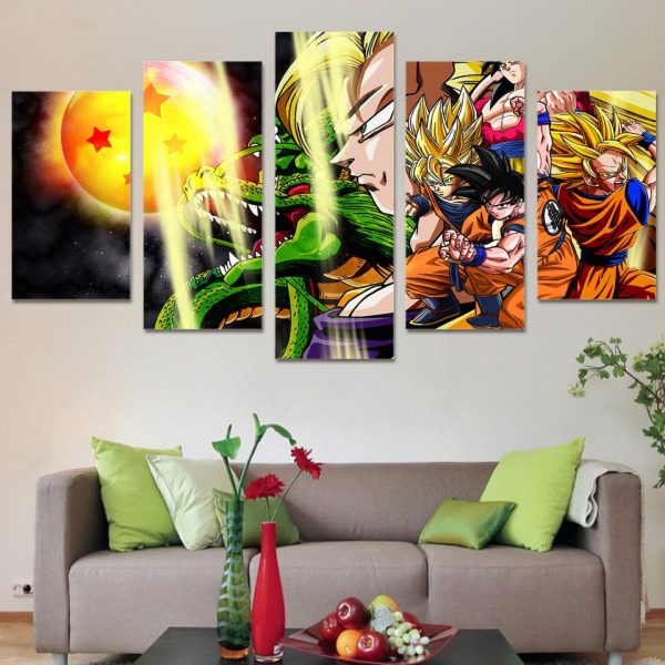 Dragon Ball Hero - Cartoon 5 Panel Canvas Art Wall Decor