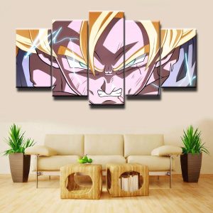 Dragon Ball Modern Decorative Art - Cartoon 5 Panel Canvas Art Wall Decor