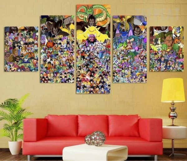 Dragon Ball Series Characters Anime - 5 Panel Canvas Art Wall Decor