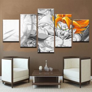 Dragon Ball Songoku Super Saiyan Anime - 5 Panel Canvas Art Wall Decor