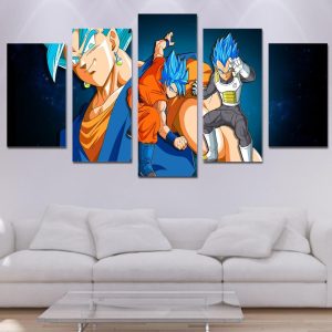 Dragon Ball Warriors - Anime 5 Panel Canvas Art Wall Decor