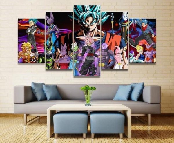 Dragon Ball Z 3 Anime - 5 Panel Canvas Art Wall Decor