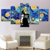 Dragon Ball Z On Starry Sky Cartoon - 5 Panel Canvas Art Wall Decor