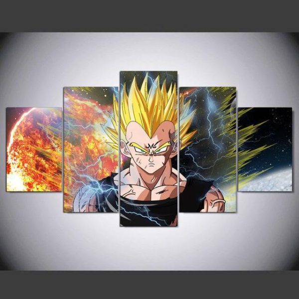 Dragon Ball Z Vegeta Anime - 5 Panel Canvas Art Wall Decor