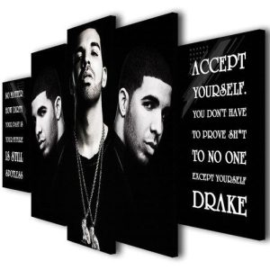 Drake Rapper - Famous Person 5 Panel Canvas Art Wall Decor