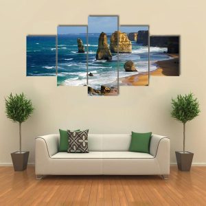 Dramatic Beautiful 12 Apostles In Australia - Nature 5 Panel Canvas Art Wall Decor