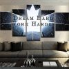 Dream Hard Work Harder - Music 5 Panel Canvas Art Wall Decor