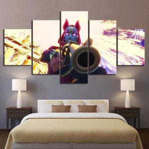 Drift Kitsune Mask Fortnite Gaming - 5 Panel Canvas Art Wall Decor