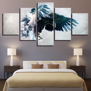 Eagle 2 - Abstract Animal 5 Panel Canvas Art Wall Decor