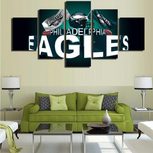 Eagle Sports Team Logo - Sport 5 Panel Canvas Art Wall Decor