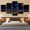 Earth Planets And Mountain - Space 5 Panel Canvas Art Wall Decor