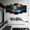 Earth System - Space 5 Panel Canvas Art Wall Decor