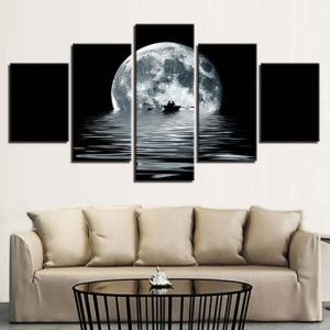 Edge Of The Moon - Nature 5 Panel Canvas Art Wall Decor