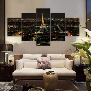 Eiffel Tower 03 - Nature 5 Panel Canvas Art Wall Decor