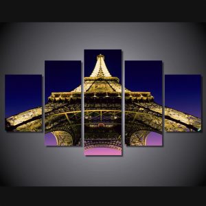 Eiffel Tower 2 - Nature 5 Panel Canvas Art Wall Decor