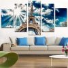 Eiffel Tower Paris France 1 - Nature 5 Panel Canvas Art Wall Decor