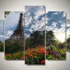 Eiffel Tower - Nature 5 Panel Canvas Art Wall Decor