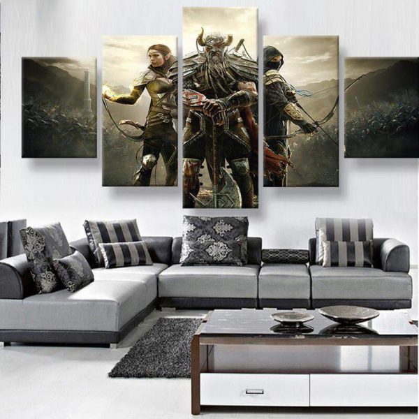 Elder Scrolls - Gaming 5 Panel Canvas Art Wall Decor