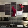 Electric Guitar Love - Music 5 Panel Canvas Art Wall Decor