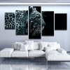 Electric Leopard - Animal 5 Panel Canvas Art Wall Decor