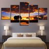 Elephant 50 - Animal 5 Panel Canvas Art Wall Decor