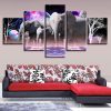 Elephant And Planet - Animal 5 Panel Canvas Art Wall Decor