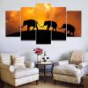 Elephant Parade Around The Globe - Animal 5 Panel Canvas Art Wall Decor