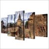 European Castle Vintage 01 - Nature 5 Panel Canvas Art Wall Decor