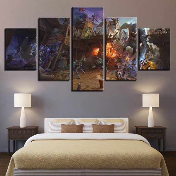 F0Rtnite Battle Royale Base Demolition 1 - Gaming 5 Panel Canvas Art Wall Decor