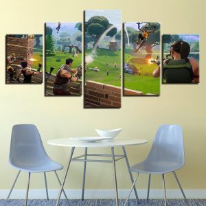 F0Rtnite Battle Royale Grenade Launcher 1 - Gaming 5 Panel Canvas Art Wall Decor