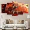 Far Cry 4 Forest Game Elephant Tiger - Animal 5 Panel Canvas Art Wall Decor