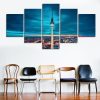 Fernsehturm Berlin Tv Tower - Nature 5 Panel Canvas Art Wall Decor