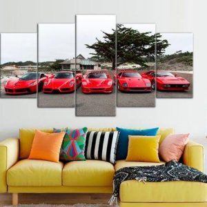 Ferrari 458 Italia Supercar Luxury Cars - Automotive 5 Panel Canvas Art Wall Decor