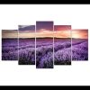 Field Of Lavender - Nature 5 Panel Canvas Art Wall Decor