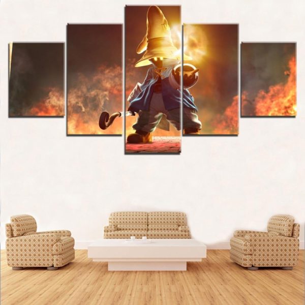 Final Fantasy XIV Black Mage 1 Gaming - 5 Panel Canvas Art Wall Decor