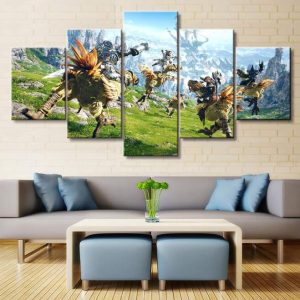 Final Fantasy XIV Poster 1 Gaming - 5 Panel Canvas Art Wall Decor