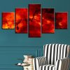 Fire Magma - Abstract 5 Panel Canvas Art Wall Decor