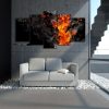 Fire Naked Girl - Abstract 5 Panel Canvas Art Wall Decor