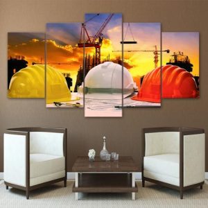 Fire Safety Cap - Abstract 5 Panel Canvas Art Wall Decor