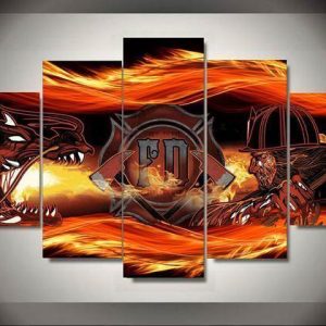 Firefighter 7 - Abstract 5 Panel Canvas Art Wall Decor