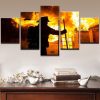 Firefighter Heads To Work - Career 5 Panel Canvas Art Wall Decor