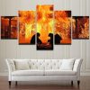 Firefighters Battle - Career 5 Panel Canvas Art Wall Decor