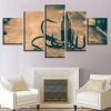 Fishing Hooks - Fishing 5 Panel Canvas Art Wall Decor